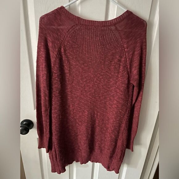 Women's oversized burgundy cardigan. Size small - Picture 4 of 7